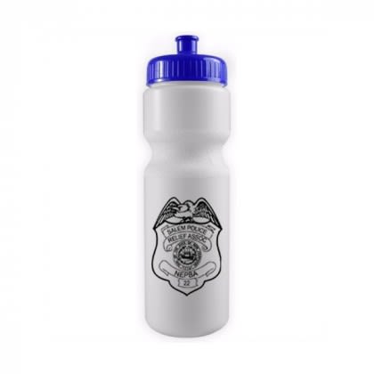 White with Blue Lid 28 oz. Sports Bottle - BPA Free